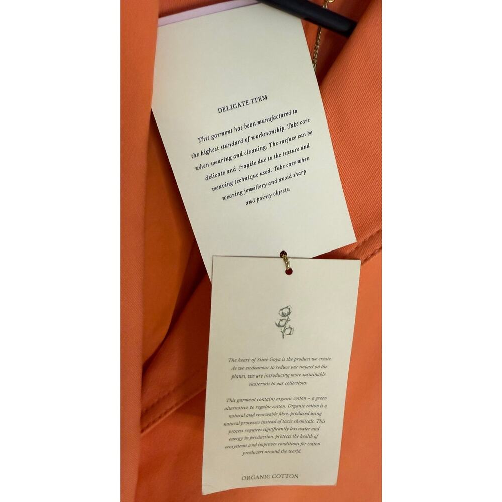 Stine Goya Orange Sleeveless Organic Cotton Tailored Vest Size L New w/ Tags - Picture 7 of 7